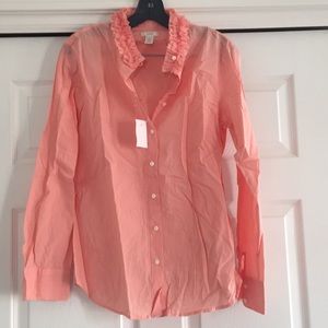 NWT J Crew Peach Button Down Shirt Medium